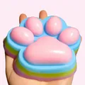 Giocattolo squishy gigante zampa di gatto arcobaleno per alleviare lo stress e gioco - Squishy gigante da 12 cm tipo C a 4 strati (Liscio)