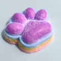 Colorful rainbow cat paw squishy toy with soft fuzzy texture for stress relief - Model A: 12cm Four-Layered Jumbo Squishy (Flocked)