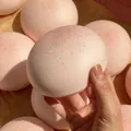Soft pink strawberry speckled slow rebound squishy toy for stress relief and sensory play - Strawberry Soft Cheese Buns