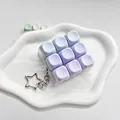 Nine-key mechanical switch tester fidget toy keychain for office stress relief and focus - 9-Key Array (6677) / Purple Gradient