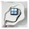 4-key mechanical keyboard switch tester fidget keychain for stress relief - Sea Salt Milky Green (Black Base)