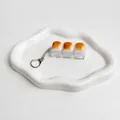 Bread-themed mechanical keyboard switch fidget toy keychain for office stress relief - Triple Button Style
