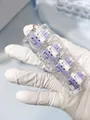Transparent 4-key mechanical switch tester keychain fidget toy for stress relief - Square Keycaps / Purple