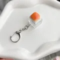 Mechanical switch keychain featuring a caramel bread style keycap for stress relief - Single Key Style / No Light / Caramel color
