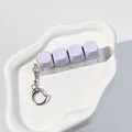 Cute 4-key mechanical keyboard switch tester decompression fidget toy keychain in purple - 4-Key Layout / Deep purple