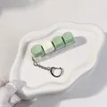 4-key mechanical switch tester decompression keychain with green and white keycaps - 4-Key Layout / Contrast Color - Matcha White
