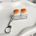 Creative caramel bread keycap mechanical switch fidget toy keychain for stress relief - Double Key Style / No Light / Caramel color