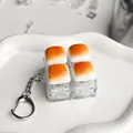 Fidget-sleutelhanger met vier mechanische knoppen in de vorm van geroosterd brood - 4-Raster / Karamel Brood