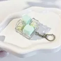 Adorable cat mechanical keyboard keycap fidget toy keychain in mint green and clear - Dual Sound Style / Mint Green