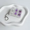 Détail du porte-clés jouet anti-stress à 6 touches avec interrupteur mécanique PC - Violet glace raisin - couleurs et switches mixtes