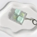 Mechanical switch tester keychain with mint green keycaps, transparent fidget toy - 4-Key Layout (Dual Sound) / Mint Green