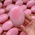 Premium soft pink slow rebound squishy de-stress toy in smooth oval shape for relaxation - Small Cheese Cake / Guava Pink