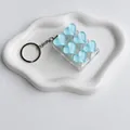 Handmade blue heart 6-grid mechanical keyboard switch fidget keychain for stress relief - Blue