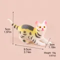 Vista dettagliata del gioco antistress a forma di gatto con misure di peso e dimensioni. - Gatto Arancione Sdraiato / Giallo