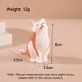 Simpatico gatto squishy arancione e bianco per alleviare lo stress, altezza 6 cm - modello 2