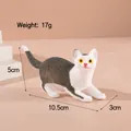 Simpatico gatto grigio e bianco antistress per decorazione scrivania e divertimento a rilascio lento - modello 3