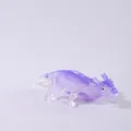 Detailed side view of a translucent purple flying dragon squishy stress relief toy for kids - Purple