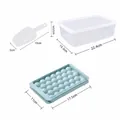 Molde de cubitos de hielo redondo de 33 rejillas con caja y pala azul - Grande - 1 Bandeja Con Caja y Pala / 17.5x11x2.5cm / Azul