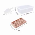 Juego de cubitera redonda rosa de 33 celdas con caja y pala de plástico - Mediano - 1 Bandeja Con Caja y Pala / 16.5x10x2cm / Rosa