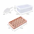 Juego de moldes para cubitos de hielo redondos de 33 rejillas rosa - Grande - 1 Bandeja Con Caja y Pala / 17.5x11x2.5cm / Rosa