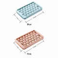 Molde para cubitos de hielo redondo 33 celdas en azul y rosa, tamaño 17,5 x 11 cm - Grande - paquete de 2 / 17.5x11x2.5cm / Colores Mezclados (Azul + Rosa)