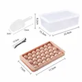 Juego de moldes para cubitos de hielo esféricos rosas de 33 rejillas con caja y pala - Grande - 1 Bandeja Con Caja, Pala y Pinzas / 17.5x11x2.5cm / Rosa
