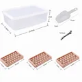Set de moldes para cubitos rosa 33 cavidades con caja transparente y pala - Mediano - 3 Bandejas Con Caja, Pala y Pinzas / 16.5x10x2cm / Rosa