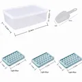 Juego profesional de moldes para cubitos esféricos de 33 rejillas con depósito, azul - Grande - 3 Bandejas Con Caja y Pala / 17.5x11x2.5cm / Azul