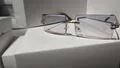 Rimless square sunglasses for women with purple gradient lenses and gold temples - Universal / Gold Frame Gradient Light Grey