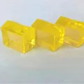 Transparente gelbe Kristallhaus-Spielfiguren Set für Monopoly-Brettspielzubehör - House Shape (005) / 15x10x12mm / Transparentes Gelb