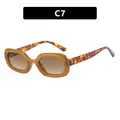 Stylish retro oval sunglasses featuring tortoiseshell temples and amber frames, variant C7 - One Size / Amber Tortoise Gradient Tea (C7)