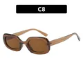 Retro oval brown sunglasses with translucent coffee frame and matching lenses - One Size / Dark Tea (C8)