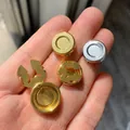 Juego de cierres de mariposa de cobre en colores oro 18K y plata, 15 mm y 17,5 mm - 15mm / Bruto de Cobre Cóncavo