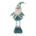 Muñeco de gnomo de Navidad telescópico hecho a mano en estilo de invierno azulado - Papá Noel / Piernas retráctiles azules