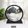 7-inch circular 3D moving sand art picture with black frame and base for desktop - 7" / Black Frame Black Sand
