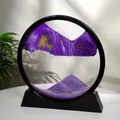 Elegant 12-inch 3D moving sand art variant with purple sand and black circular frame - Purple / 12 Inch / Black Frame