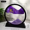 Elegant 12-inch 3D moving sand art variant with purple sand and black circular frame - 12 Inch / Black Frame Purple Sand