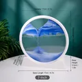 7-inch blue 3D moving sand art circular desktop ornament with white plastic stand - 7" / White Frame Blue Sand
