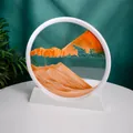 7 inch 3D moving sand art desktop ornament with orange sand dunes and elegant white frame - Yellow / 7 Inch / White Frame