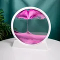 Elegant 7-inch circular 3D moving sand art desktop ornament with purple sand for home decor - Pink / 7 Inch / White Frame