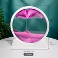 Elegant 7-inch circular 3D moving sand art desktop ornament with purple sand for home decor - 7" / White Frame Pink Sand