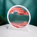 7-inch 3D moving sand art sandscape tabletop home office decor showing dimensions - Red / 7 Inch / White Frame