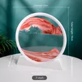 7-inch 3D moving sand art sandscape tabletop home office decor showing dimensions - 7" / White Frame Red Sand