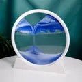12 inch 3D moving sand art decor with blue landscape sand for desk - 12 Inch / White Frame Blue Sand