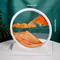 12-inch 3D moving sand art with orange sand and white circular frame for home decor - 12 Inch / White Frame Yellow Sand