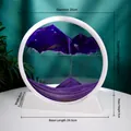 Purple 12-inch 3D moving sand art desk ornament with elegant white circular frame - 12 Inch / White Frame Purple Sand
