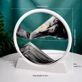 12-inch 3D moving sand art picture with white circular frame desk ornament - 12 Inch / White Frame Black Sand