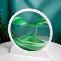 12-inch 3D moving sand art desktop decoration featuring green mountain sand landscape - Green / 12 Inch / White Frame