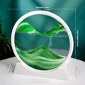 12-inch 3D moving sand art desktop decoration featuring green mountain sand landscape - 12 Inch / White Frame Green Sand