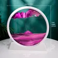 12-inch 3D moving sand art landscape ornament in purple with dimensions marked - 12 Inch / White Frame Pink Sand